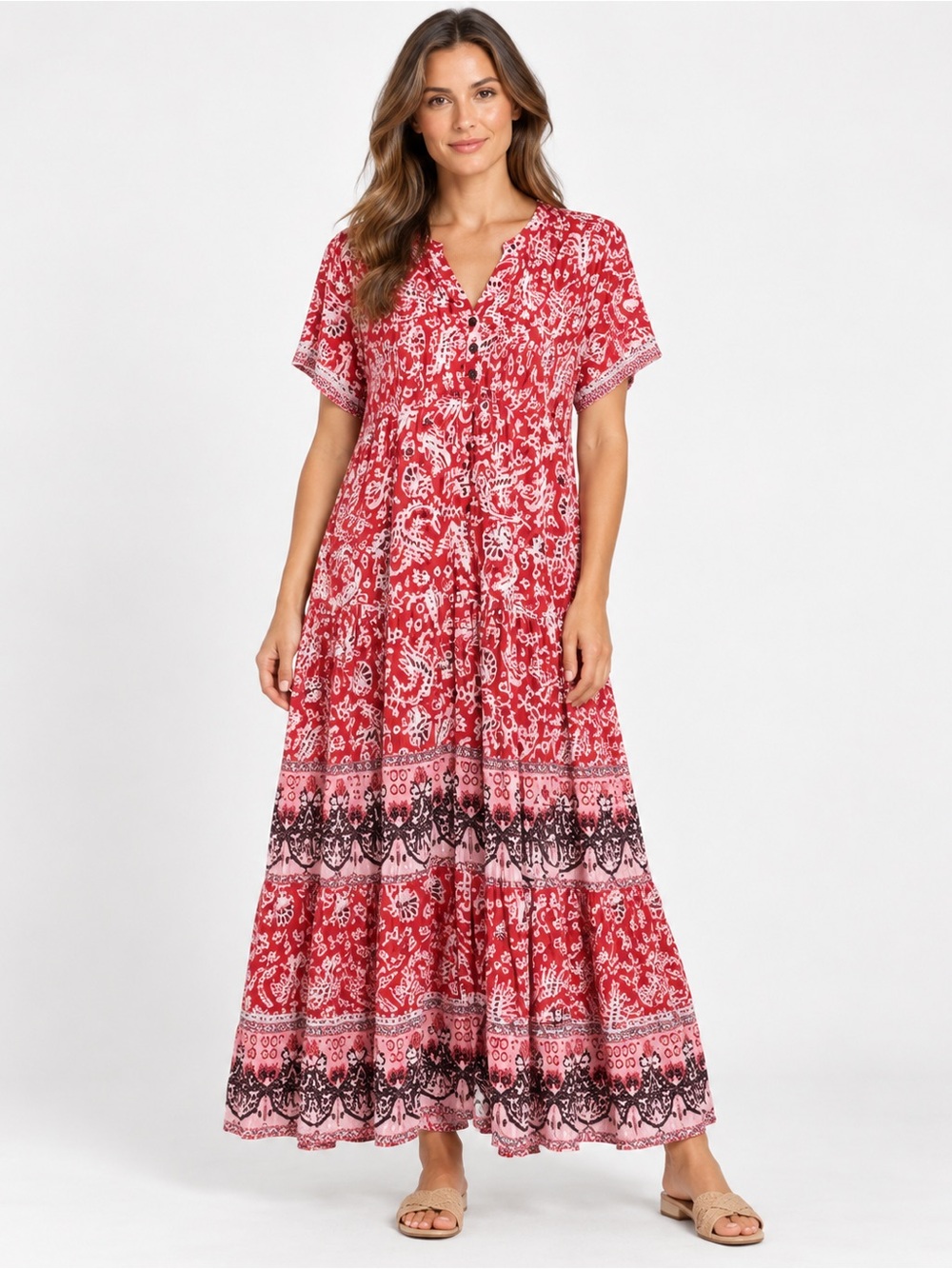 Knox Rose Crimson Paisley Maxi Dress. This popular bohemian-style medium d4